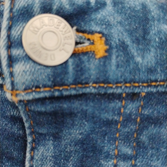 Madewell Blue Straight Leg 10" Highrise Jeans with Classic Indigo Tone - Picture 4 of 10